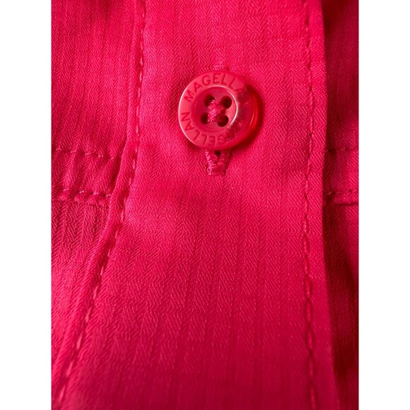 Magellan Outdoors Fish Gear Pink Sleeveless Button-Up Shirt XL Womens Polyester - Picture 9 of 16